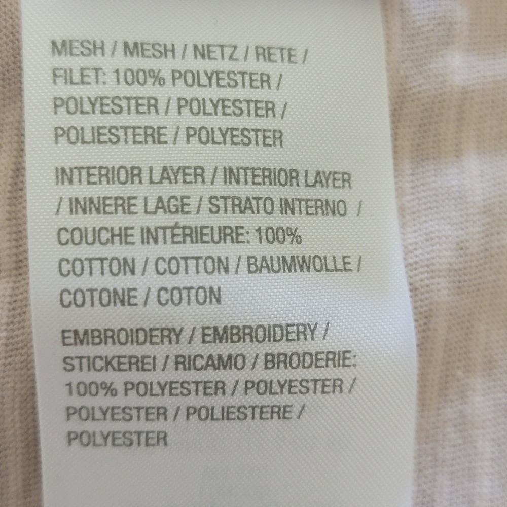 LOGO‎ Lavish Top M Beige Floral Embroidered Mesh Overlay Boho Artsy Cottagecore - Picture 14 of 16